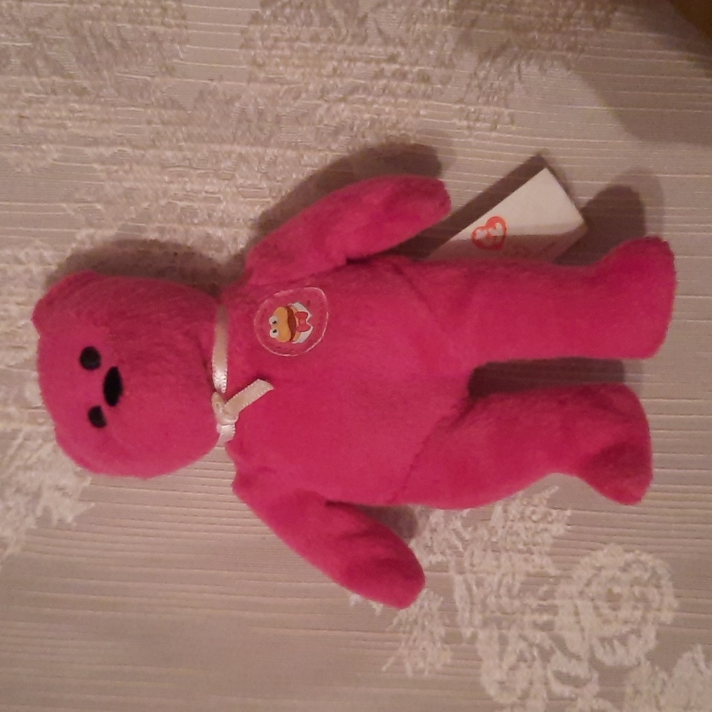 McDonald's TY Bear Beanie Baby 2004 25 Years of Happiness USED